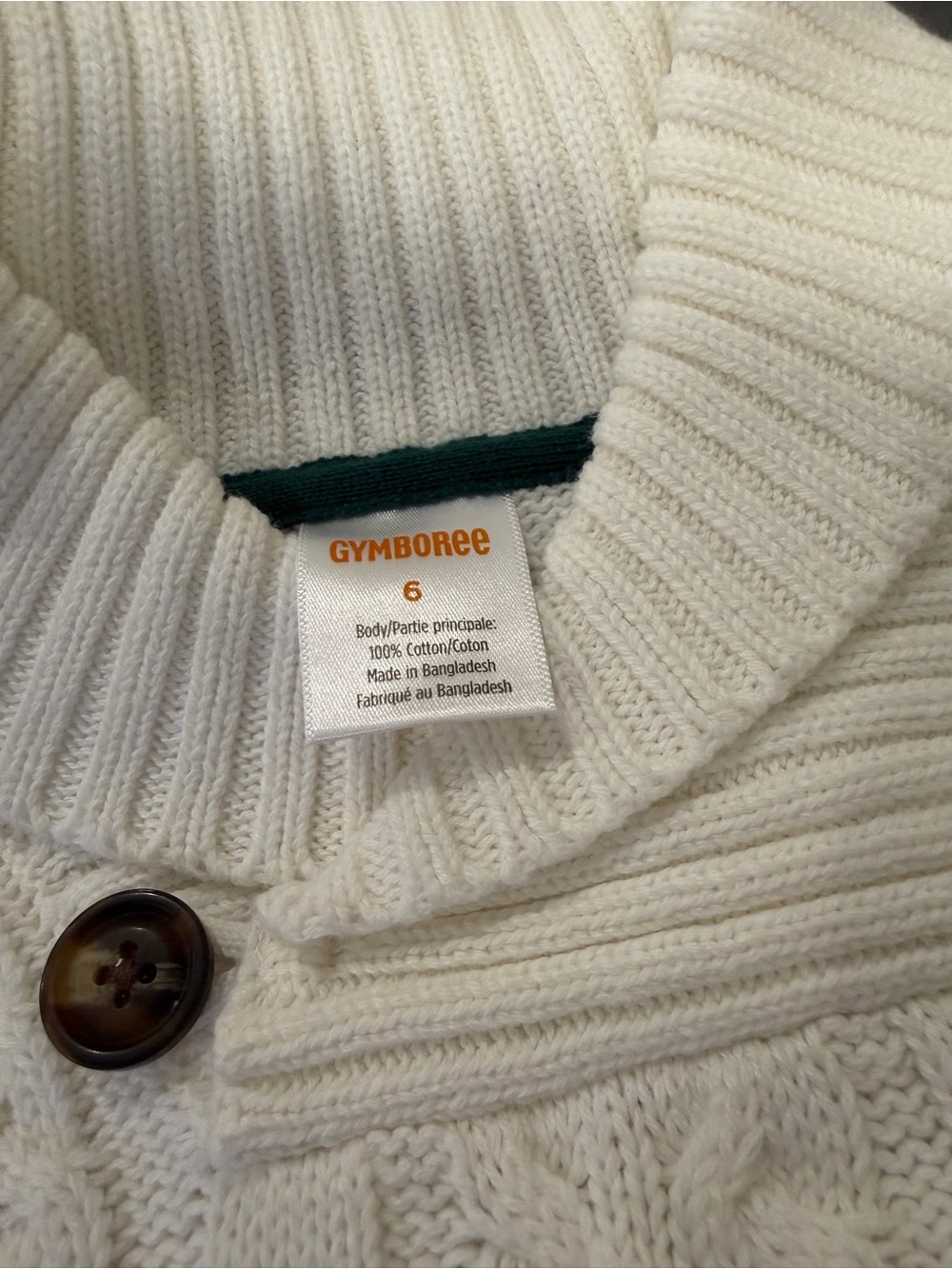 Gymboree Cream Cable-Knit Button Cardigan - Picture 2 of 3